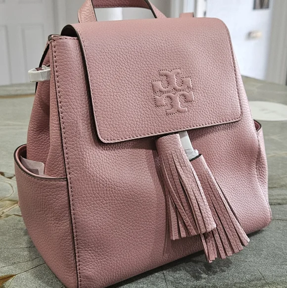 Tory Burch Pink Leather Backpack with Tassel NWT - Picture 7 of 16